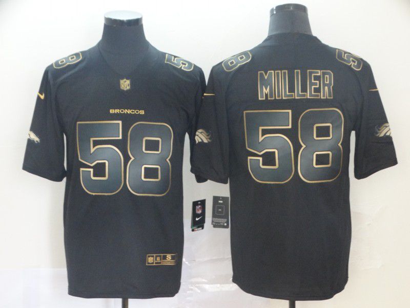 Men Denver Broncos #58 Miller Nike Vapor Limited Black Golden NFL Jerseys->denver broncos->NFL Jersey